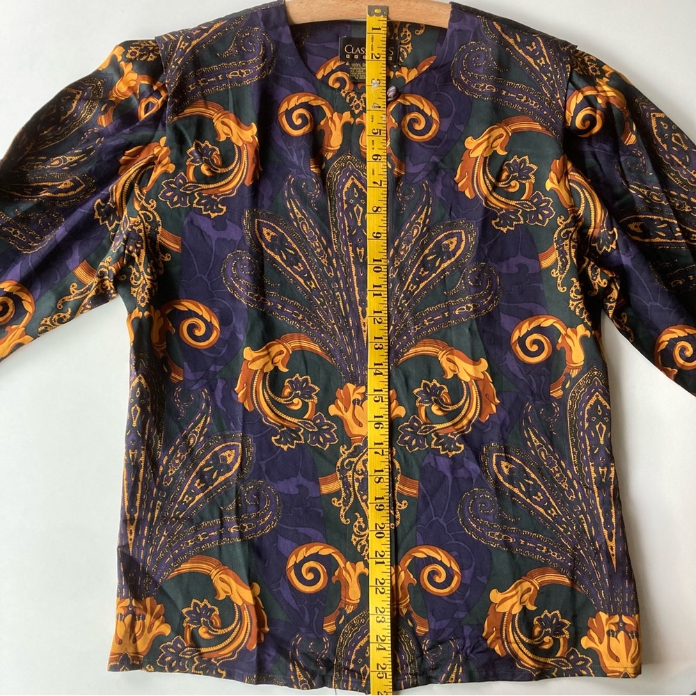 Classiques Entier 100% Silk Button Front Long Sle… - image 7